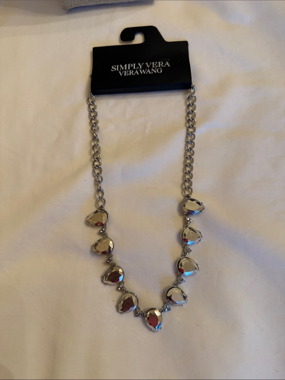 Simply Vera Silver Teardrop Statement Necklace - Picture 3 of 6